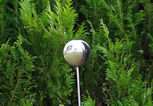 Gartenstecker Gartenstab Edelstahl Blumenstecker Rosenkugel Dekostecker - 2