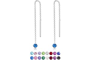 DTPsilver® Orecchini Pendenti Argento 925 con Swarovski Elements Punti Luce - Orecchini Punto Luce Argento 925 - Orecchini Lunghi Donna - Orecchini Pendenti Donna Argento 925 - Orecchini Saliscendi