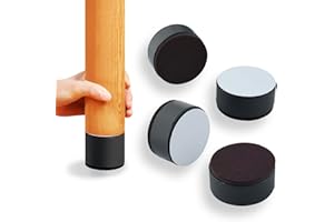 SURIEEN 4 Stück Karbonstahl Möbelerhöhung 3 cm Hoch, Selbstklebende Möbelerhöhung, 60x32mm, Möbelfüße zum Kleben, Möbelerhöher für Sofa Couch Tisch Schrank Bett Schreibtisch Erhöhung (Schwarz/Rund)