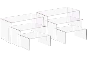 PH PandaHall 6pz Alzate di Display in Acrilico Espositore in Acrilico Trasparente, 3 Dimensioni Alzate per Espositori per Display Gioielli Cupcakes Dessert Modellismo Collezione Profum