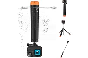 Schwebender Handgriff Selfie-Stick Stativ, 61cm Wasserdicht Ausziehbares Stick für GoPro Hero 13/12/11/10/9/8/7/Max, DJI Osmo Action 5 Pro/4/3, Insta360 Ace Pro, AKASO EK7000 und andere Action Kamera