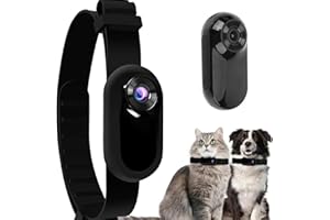 Kexpery Wireless Collar Camera, HD 1080P Sport/Action Camera with Video Records Mini Body Camera Home Security Camera Tracker Collar for Cats Dogs Indoor/Outdoor, No WiFi Needed(Black)