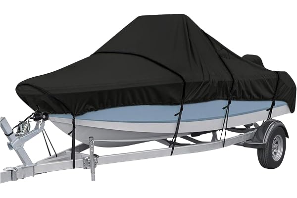 Ergocar vattentätt båtskydd 420D 6 meter x 2,9 meter canvas kajakavskydd V-format dammtät UV-skydd med förvaringspåsar för båtar 17–19 fot