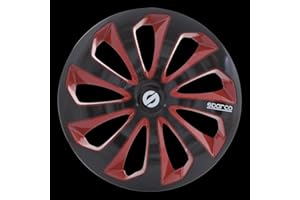 SPARCO SPC1473BKRD Enjoliveur Sicilia, Noir/Rouge, Set de 4, 14"