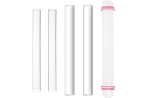 JMZLLRX 5 PCS Rouleau à Pâtisserie en Acrylique, Outils de Modelage Céramique, Rouleau Acrylique Outil pour Argile Polymère Artisanat