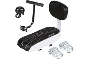LIANZHU Cycling Child Seats,Kid Bike Back Cushioned Seat Kit with Bell Foot Rest Handle Grip Children Safety Carrier Set