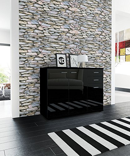 Steintapete in Grau , schöne edle Tapete im Naturstein Design , moderne 3D Optik für Wohnzimmer, Schlafzimmer oder Küche inklusive der Newroom Tapezier Ratgeber mit Tipps für perfekte Wände - 2