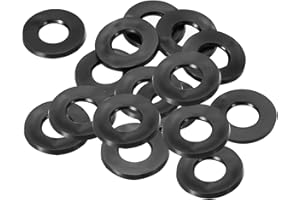 PATIKIL Joint Plat En Caoutchouc M6, Lot De 16, Diamètre Intérieur 6mm, Diamètre Extérieur 16mm, Épaisseur 1.5mm, Rondelle D'étanchéité Pour Robinet, Tuyau D'eau, Boulon De Fixation, Noir