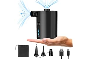 Zenovate Pompe à Air Électrique, 4000mAh Gonfleur Electrique Matelas Gonflable avec 3 Buses, Pompe Electrique Matelas Gonflable et Dégonflable pour Bouée, Bateau Pneumatique