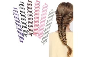 OQKAHIV Pince à Cheveux Française pour Tresses et Tresses, Ensemble de 6 Outils de Tressage de Cheveux - Accessoires de Coiffure pour Tresses Rapides et Simples - Modèles Français en Tricot pour DIY