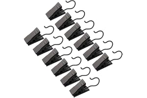 EBETA 50 Packung Metall Clips Haken für Gardinen & Vorhänge Vorhangringe mit Clip Duschvorhang Metallklammern, Schwarz