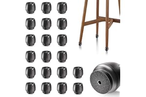YEAPEAK 20 Piezas Antideslizante Tapas Sillas, Patas Redondas de Piso, Protectores De Pies De Sillas, para Silla para 12-16 Mm Patas Redondas, para Evitar Arañazos Ruidos,Negro