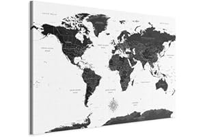 murando -Quadro Mappamondo 120x80 cm 1 Pezzo Stampa su Tela in TNT Tessuta XL Quadri Moderni Murale Arte Moderno Grafica Decorazioni da Parete Pittura Immagini Decori k-A-0423-b-a