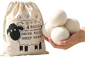 ‎PROVANCE Provance 4er Set XXL Trocknerbälle aus 100% Schafwolle | Spart Energie & Zeit, für weiche Wäsche | Natürliche Weichspüler-Alternative, ideal für Daunenjacken & Allergiker | inkl. Aufbewahrungsbeutel