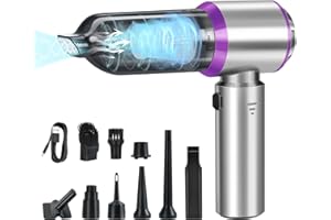 Hyunlai Puissant aspirateur de Voiture portatif 16000Pa Multifonctionnel 4 en 1 Mini aspirateur à Main sans Fil, Portable et Rechargeable pour la Maison, la Voiture, Le Bureau, la Table et Le canapé