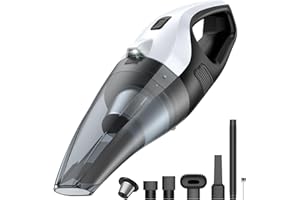 PORTUTIF Handheld Vacuum Cleaner, 10KPA Powerful Suction Car Vacuum Cleaner Cordless, 15-20Mins Runtime, 1.5lb Lightweight Hand Vacuum with LED Light and HEPA Filter, for Car Carpet Stairs Pet Hair Cleaning
