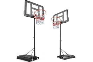 STYPLZ Basketball,Basketballkorb Outdoor, Korbhöhe von 135 bis 305 cm, Basketballständer mit 110x72cm Rückwand, Basketball Korb für Kinder Jugendliche Erwachsene