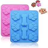 2 Stampi in Silicone per Torte, Zampa di Cane e Osso in Silicone, Facile da Sformare, Stampo in Silicone per Cioccolatini, Ca