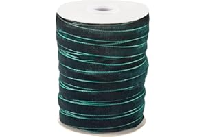 PH PANDAHALL PandaHall - Nastro in velluto a faccia singola, 47,5 m, 10 mm, per confezioni regalo, fiocchi per capelli, cucito, decorazione per matrimoni (verde scuro)