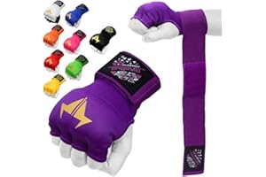 BRAMMO Boxing Hand Wraps Inner Gloves, Muay Thai MMA Martial Arts Punching Speed Bag Training Bandages, Quick Long Wrist Straps, Elasticated, Padded Fist Hand Protection, Handwraps