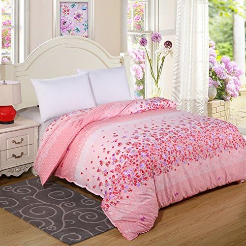 Plant flower duvet cover Single [winter] [double] Thicken Keep warm Student single quilt-D 200x230cm(79x91inch)