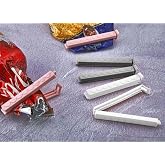 Plastik Poşet Klipsi, Kalp Desenli, Pembe, Gri ve Beyaz, 12 Adet, Y&uuml;ksek Tutuşlu, Uzun S&uuml;reli Kullanım | Gıda ile temasa uygu