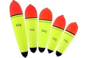 OriGlam Bobbers de pesca flotadores de espuma EVA, flotadores de pesca, boya de pesca deslizante, boya de pesca para agua dulce y salada (15 20 30 40 50 g)