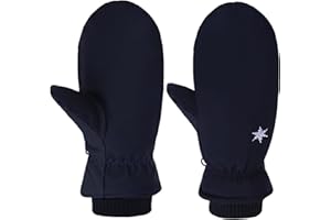 BSEICAL Women's Winter Gloves, Men's Ski Gloves, Mittens, Thermal Gloves Touch Screen Warm Winter for Motorcycles and Bikes, MTB, Riding Cycling, Waterproof, Black