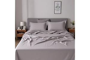 Knight Kavalier 400TC 100% Egyptian Cotton King Size Fitted Bedsheet (72 x 78 inch) All-Round Elastic Fits Upto 12" Mattress Soft & Durable With 2 Pillow Covers Light Grey Solid Bedsheet Set