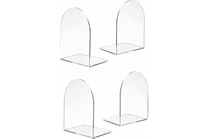 Arch AcrylicBookends-FR Deefongo 4Pcs Serre-Livres en Acrylique, extrémité de Livre Robuste, Organisateur de Bureau Transparent pour Le Cadeau Chambre à Coucher, bibliothèque, Bureau, école et Bureau