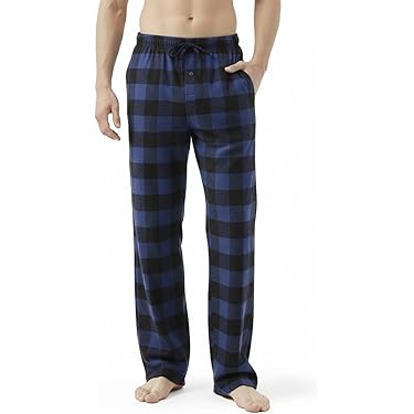 Heren pyjamabroek, witte lama's gele loungebroek voor heren met zakken