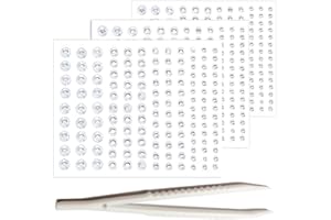 Go Ho 423 Pieces Self Adhesive Face Hair Gems Rhinestones,Body Glitter Eye Gems Diamonds Rhinestones Crystals Hair Jewels Stick on Face Jewels for Festival