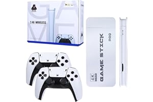 GENZO Console Retro Game Stick con 20000 giochi con 2 telecomandi wireless - Compatibile con 4K e HDMI - 64GB e +20 emulatori di console 90: PS1, NeoG, MegaD, SuperN, NES, Atari, GameB, GBA, Arcade