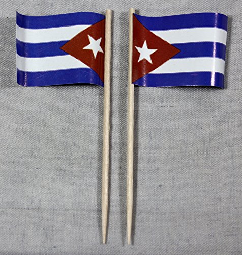 Party-Picker Flagge Kuba Cuba Papierfähnchen in Profiqualität 50 Stück Beutel Offsetdruck Riesenauswahl aus eigener Herstellung