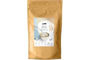 AHO Fiocchi di avena germinati, 600 g, biologici provenienti dalla Germania e dall'Austria, in confezione priva di plastica, germinata e sgombrata a 42 °C