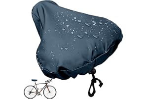 Ruhnjyg Waterproof bicycles Seat Cover - Rain And Dust Resistant Seat Cover With Drawstring And Hook, PU Silver Coating Resists UV Rays, Rain Cove Saddle Cover For Journey And Travel - Navy Blue