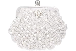 NICOLE & DORIS Sac à main pour femme avec strass et perles - Petit sac à bandoulière - Pour fête de mariage, soirée
