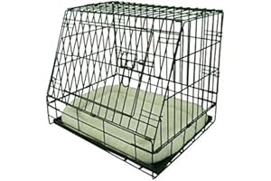 Ellie-Bo Gabbia inclinata per Cani, Pieghevole, con Vassoio in Metallo Non masticabile e Parte Anteriore inclinata, per Auto, Piccola, 61 cm, Nero