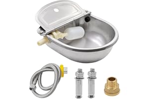 YUECHENG BreUAILY - Cuenca de Baja presión 4 en 1 de Acero Inoxidable con válvula Flotante Ajustable y Orificio de Drenaje para Carne de Res, Caballos, ovejas, Cerdo, Perro