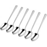 Kabakoz Tatlı Kaşığı, 6'lı Paslanmaz &Ccedil;elik K&uuml;&ccedil;&uuml;k Kaşık Seti, G&uuml;m&uuml;ş Metal 15 cm, 6 Adet