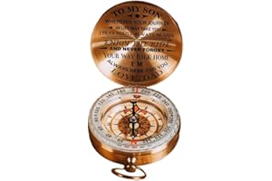 AASITZ Dad To Son Enjoy The Ride Compass Personalized Compass Antique Compass Custom Gift Brass Compass Gift - Vintage Style Working Compass