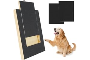 GIOTUK Dog Nail Scratch Board with Built-in Treat Box - Wooden Nail File Grinding Pad for Puppy & Small/Medium Dogs, Alternative to Clippers & Grinders (1*Scratching Boards+2*Sandpaper)
