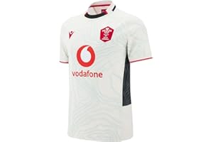 Macron Mens Wales Rugby Union Away Shirt 2025 Adults Short