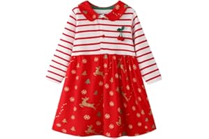 KFNIRE Ragazza Vestito Cotone Manica Lunga Casual Eleganti Vestito Unicorn per Bambina 1-7 Anni