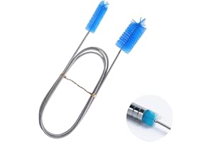 KARELLS Brosse Flexible de Nettoyage pour Aquarium - Double Extrémité en Acier Inoxydable, Accessoires pour Cuisine et Maison, 155 cm