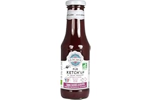 MARCEL SENCHOU Pur Ketchup Betterave BIO Sans Sucres Ajoutés - Accompagnement de Poissons, Tapas, Grillades - Sans Colorant et Additif - Vegan Friendly & Gluten Free - 360g, Bouteille en Verre 82% Recyclé - SENCHOU