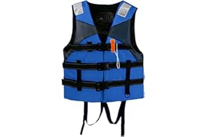 Homesally Giubbotto di Salvataggio per Adulti, Giubbotto Salvagente per Kayak con Fischietto, Giubbotto Salvagente per Donna e Uomo Regolabile per Sport Acquatici, Pesca, Canottaggio, Surf,Blu,XXL