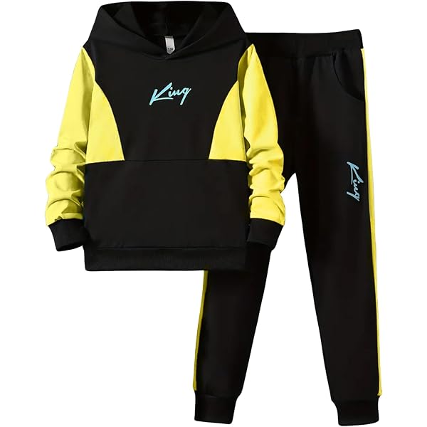 CASUALKING Kids Tracksuit Set | Game Print Hooded Sweatshirt & Jogger Pants - Unisex Winter Jumper For Boys & Girls