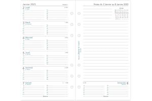 Filofax Semaine sur 1 page + page de notes - français - Per - 2023