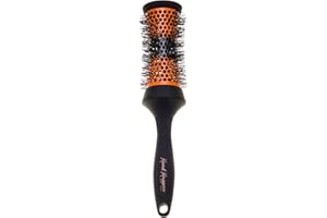 Denman (Medium) Thermo Ceramic Hourglass Hot Curl Brush - Hair Curling Brush for Blow-Drying, Straightening, Defined Curls, Volume & Root-Lift - Orange & Black, (DHH3EORG)